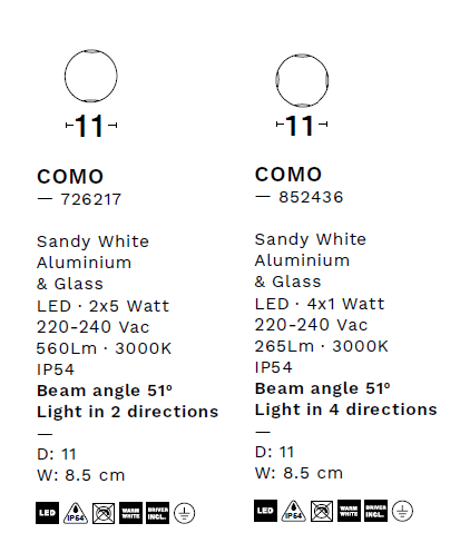 картинка Уличные настенные светильники Бра NOVA LUCE Como 726217