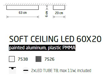 картинка Современные Потолочный светильник Nowodvorski Soft ceiling led 60x20 7526