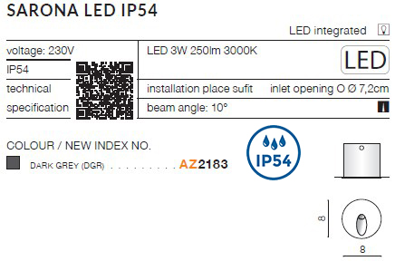 картинка Уличные настенные светильники Бра AZZARDO Sarona IP54 AZ2183