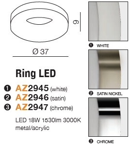 картинка Светодиодные Потолочный светильник AZZARDO Ring led AZ2946