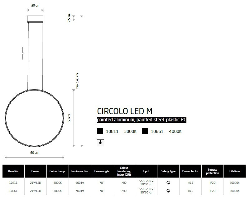картинка Современные подвесные светильники Подвесной светильник Nowodvorski Circolo led M 10861