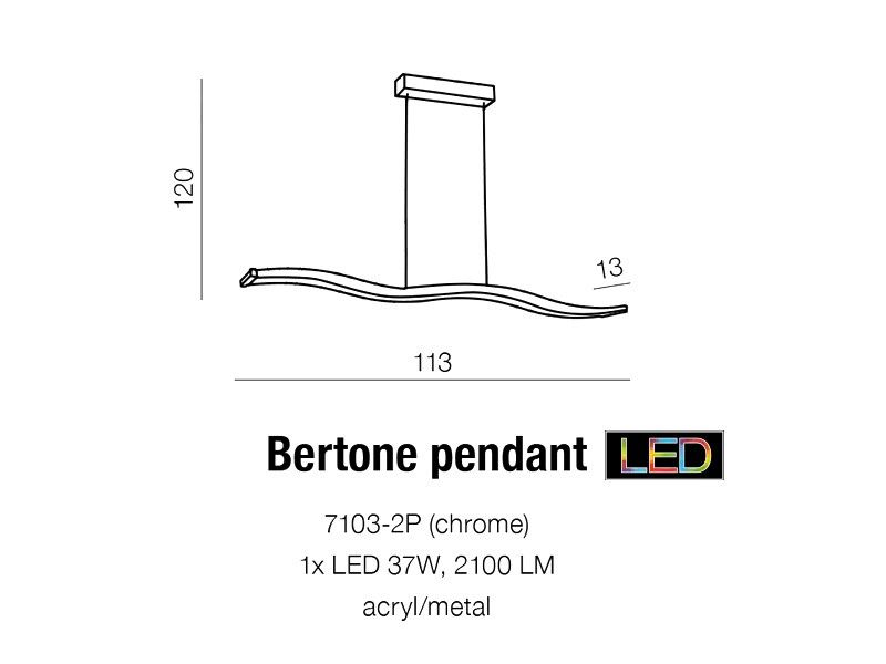 картинка Светодиодные люстры Светодиодная люстра Led Azzardo Bertone Pendant 7103-2P AZ1290