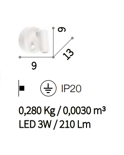 картинка Светодиодные бра Бра Ideal Lux Page 142586 AP1 Round Bianco