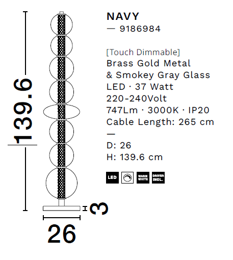 картинка Современные торшеры Торшер NOVA LUCE Navy 9186984