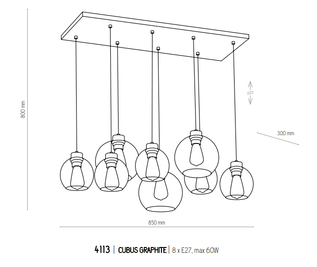 картинка Линейные подвесные светильники Подвес TK Lighting Cubus Graphite 4113