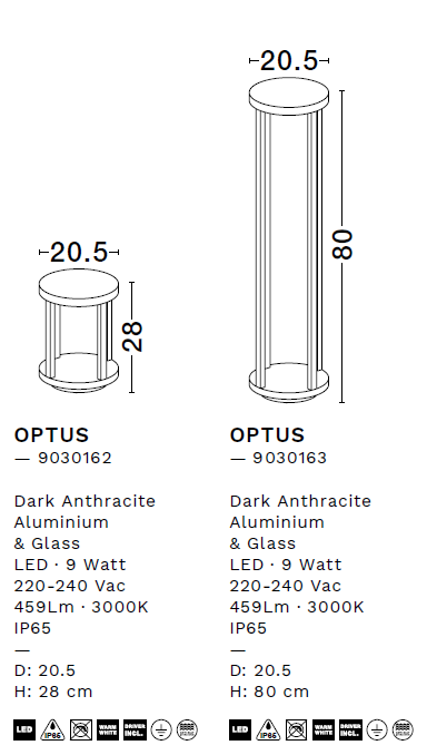 картинка Уличные столбики Уличный столбик NOVA LUCE Optus 9030163