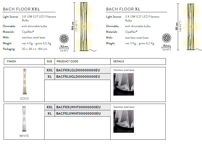 картинка Современные торшеры Торшер SLAMP Bach XXL BACFXXLWHT00000000EU