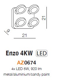 картинка Накладные Накладной светильник AZZARDO Enzo AZ0674