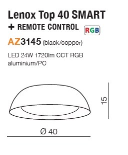 картинка Светодиодные Потолочный светильник AZZARDO Lenox 40 smart AZ3145