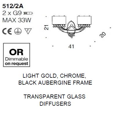 картинка Светодиодные люстры Бра IDL Сrystal blade 512/2A