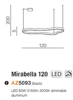картинка Современные подвесные светильники Подвесной светильник AZZARDO Mirabella AZ5093