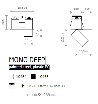 картинка Врезные Врезной светильник Nowodvorski Mono Deep 10458