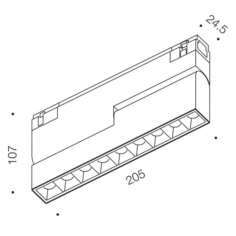 картинка Трековые светильники Светильник трековый LTX IN_LINE COMFORT B 205, L205mm, W24,5mm, H48mm, LED 12W, 4000К, черный (06.2052.12.940.BK)