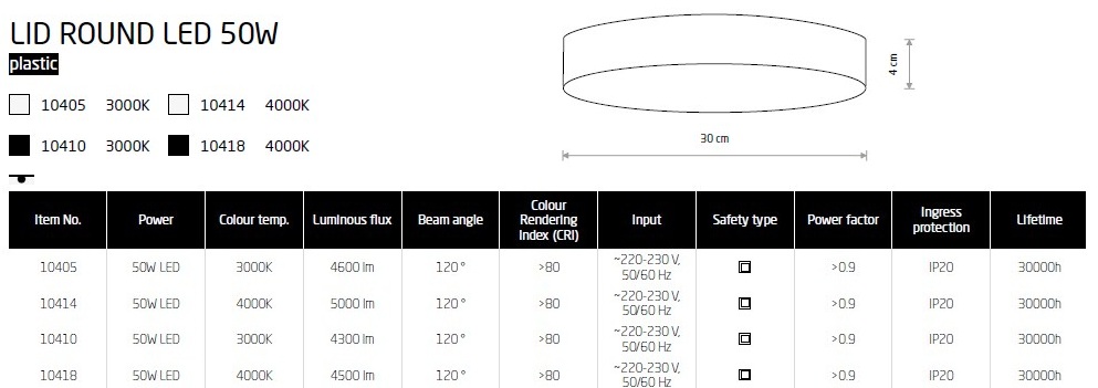 картинка Светодиодные Потолочный светильник Nowodvorski Lid Round led 50W 10405