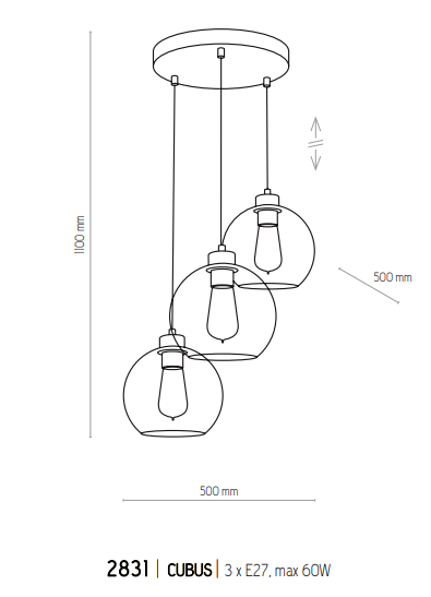 картинка Современные подвесные светильники Подвес TK Lighting Cubus 2831