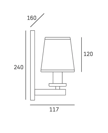 картинка Бра с абажуром Бра CosmoLight London W01014CH-WH