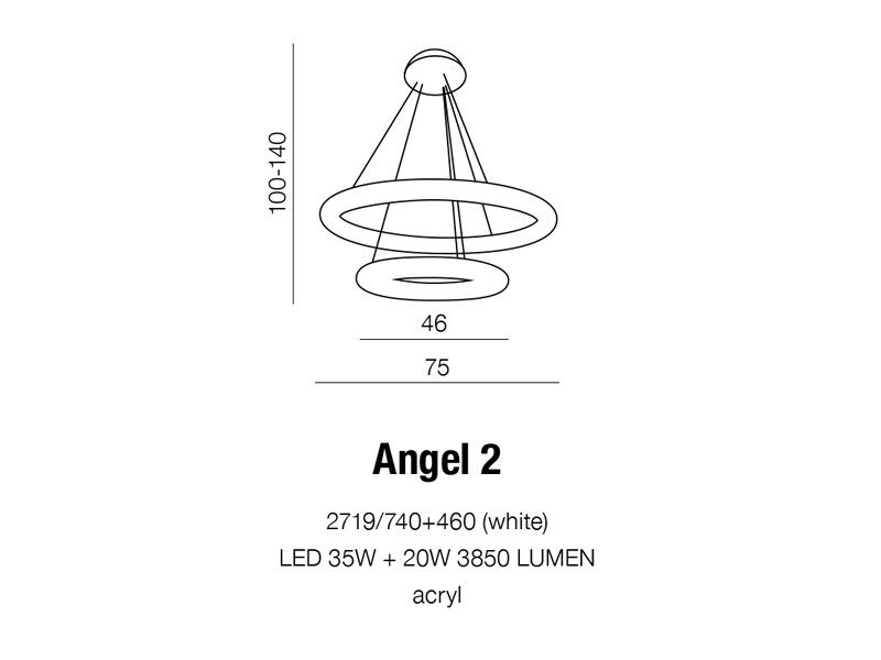 картинка Светодиодные люстры Светодиодная люстра Led Azzardo Angel 2 2719/740+460 AZ1319