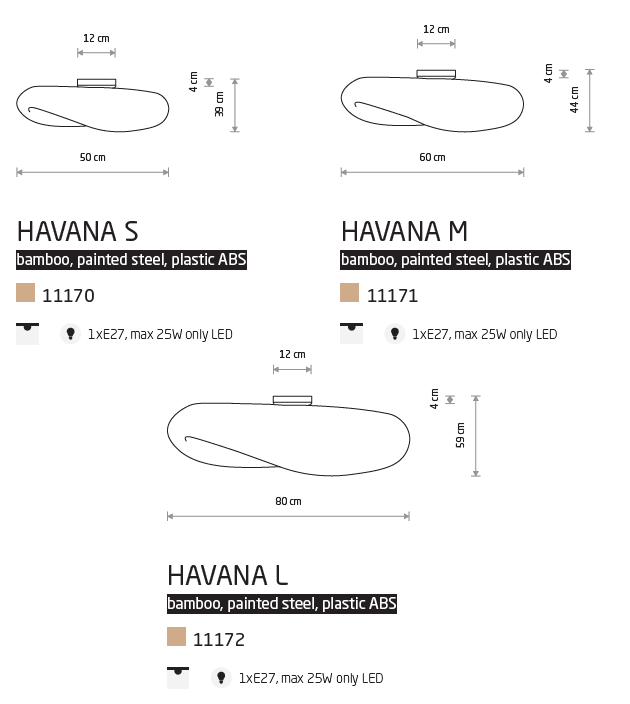 картинка Современные Потолочный светильник Nowodvorski Havana M 11171