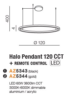 картинка Современные подвесные светильники Подвесной светильник AZZARDO Halo 120 AZ5343