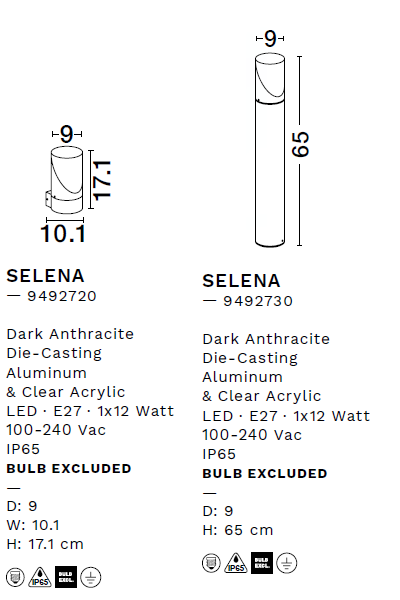 картинка Уличные настенные светильники Бра NOVA LUCE Selena 9492720