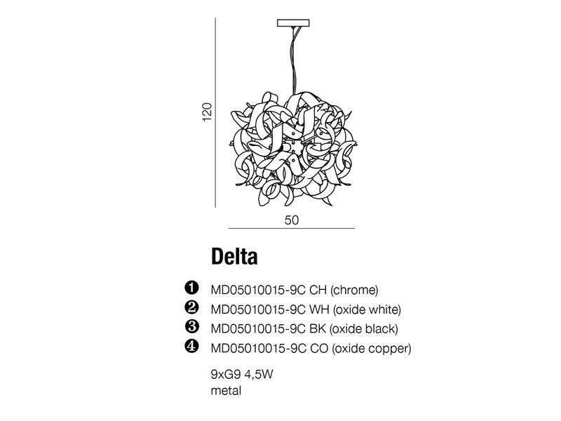 картинка Современные подвесные светильники Подвес Azzardo Delta MD05010015-9C CH AZ1691