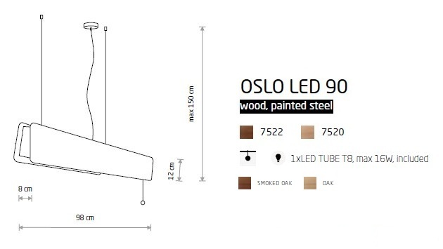 картинка Современные подвесные светильники Подвесной светильник Nowodvorski Oslo led 90 7522