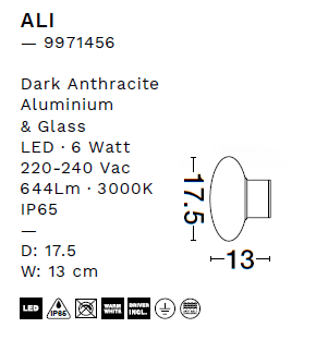 картинка Уличные настенные светильники Бра NOVA LUCE Ali 9971456