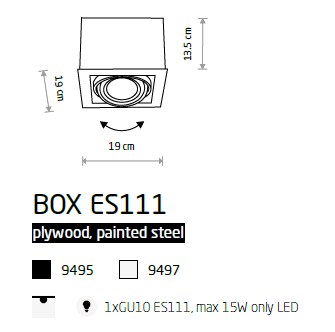 картинка Накладные светильники Накладной светильник Nowodvorski Box ES111 9497