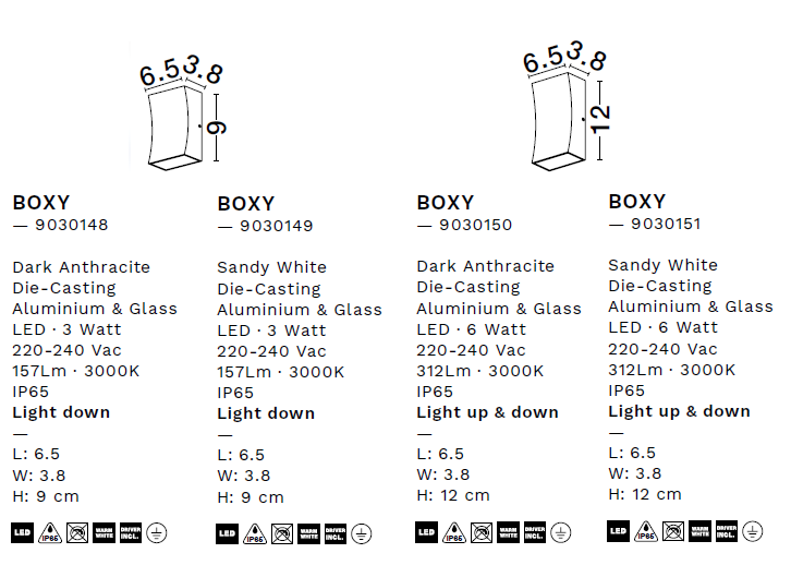 картинка Уличные настенные светильники Бра NOVA LUCE Boxy 9030151
