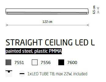 картинка Современные Потолочный светильник Nowodvorski Straight Ceiling Led L 7600