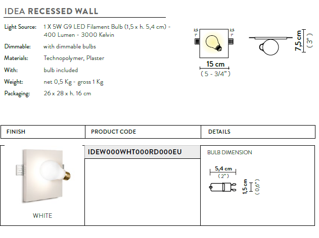 картинка Современные бра Бра SLAMP Idea IDEW000WHT000RD000EU