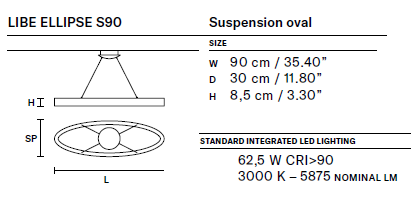 картинка Современные подвесные светильники  Подвесной светильник Masiero Libe Ellipse S90