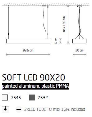 картинка Современные подвесные светильники Подвесной светильник Nowodvorski Soft led 90x20 7545