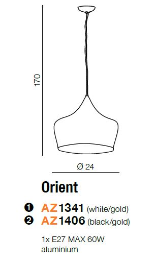 картинка Современные подвесные светильники Подвесной светильник Azzardo Orient LP6008 WH/GO AZ1341