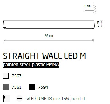 картинка Современные бра Бра Nowodvorski Straight wall led M 7561