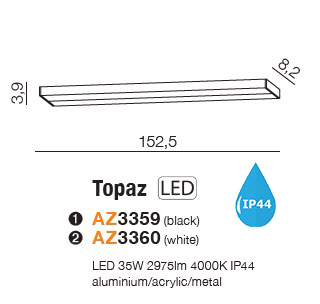 картинка Бра для ванной Бра AZZARDO Topaz IP44 AZ3359