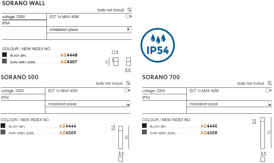 картинка Уличные столбики Стовпчик AZZARDO Sorano IP54 AZ4445