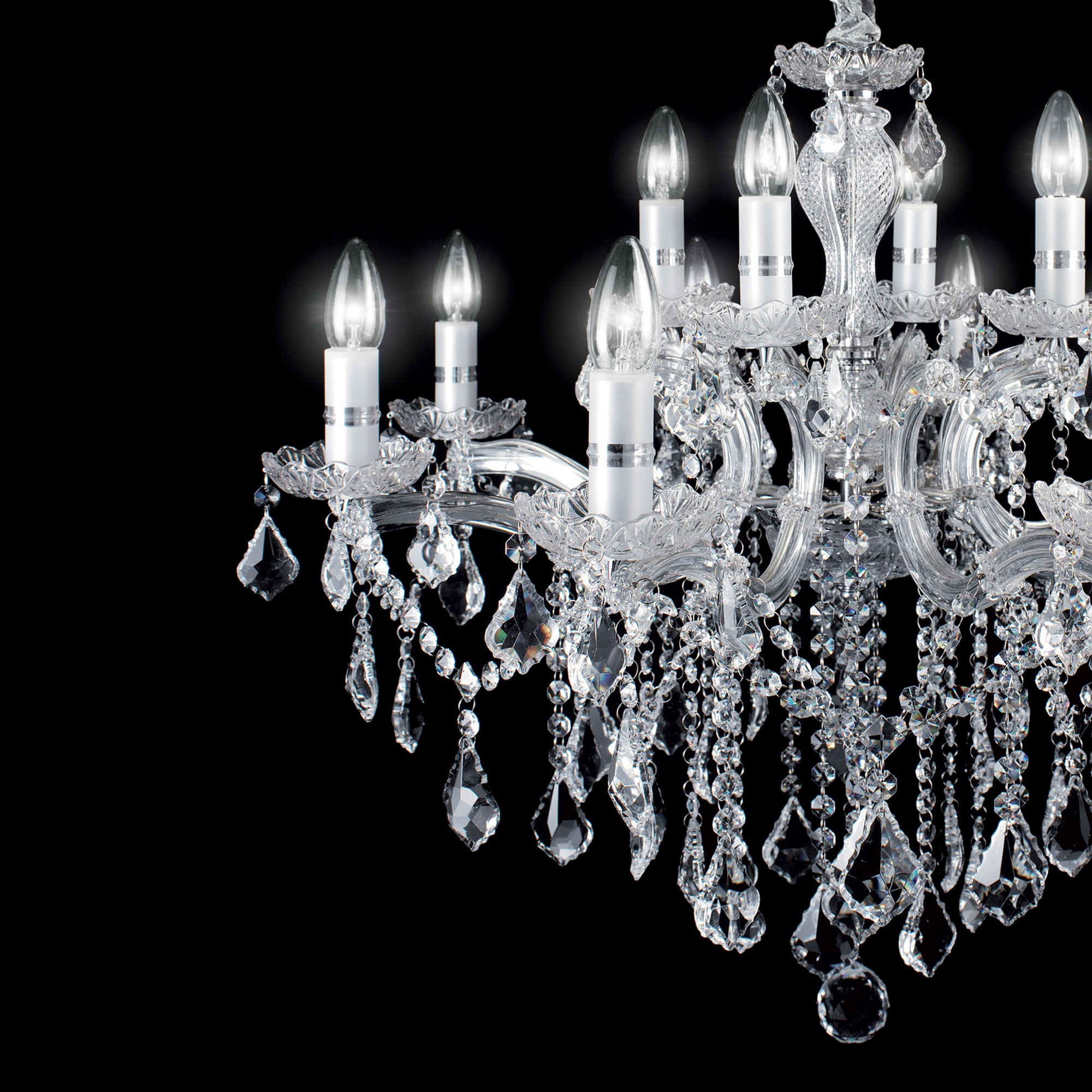 картинка Хрустальные люстры Люстра Ideal Lux FLORIAN SP6 CROMO 035628