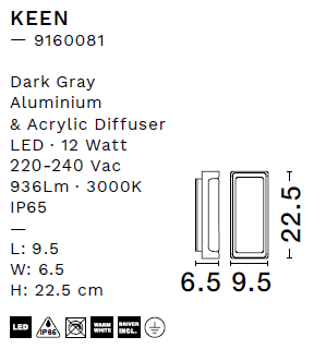 картинка Уличные настенные светильники Бра NOVA LUCE Keen 9160081