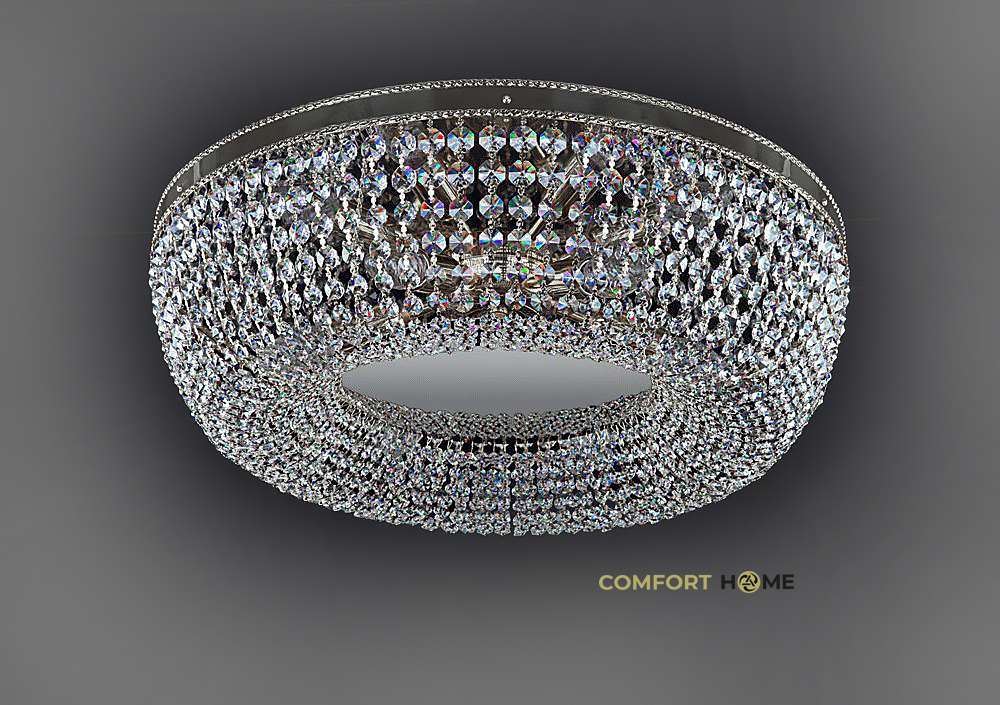 картинка Классические Светильник потолочный хрустальный ArtGlass SOFIA DIA 550 NICKEL CE