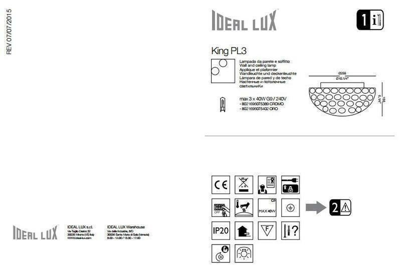 картинка Современные Светильник потолочный Ideal Lux King 075389 PL3 Cromo 