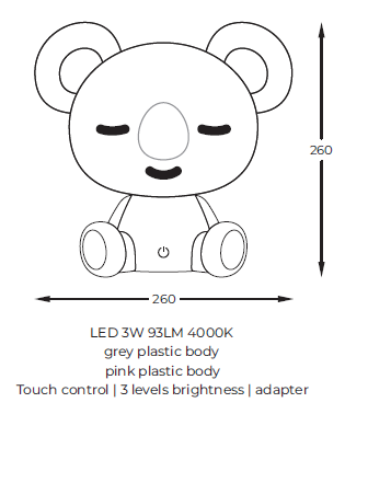картинка Для детей Настольная лампа ZUMA LINE Koala KDR-611-PK