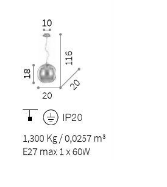 картинка Современные подвесные светильники Подвес Ideal Lux Nemo 149585 SP1 Fade