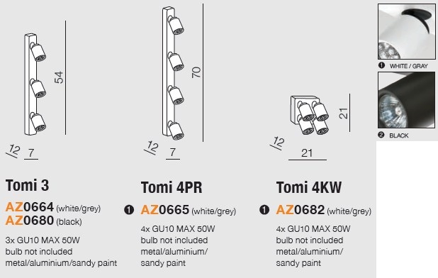 картинка Накладные Накладной светильник AZZARDO Tomi AZ0682