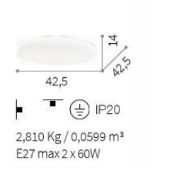 картинка Круглые Светильник потолочный Ideal Lux Smarties 032047 PL2 Bianco