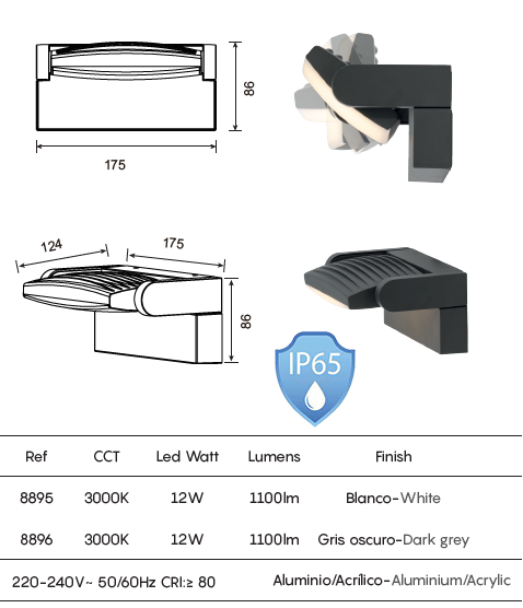 картинка Уличные настенные светильники Бра MANTRA IP65 Hood 8895