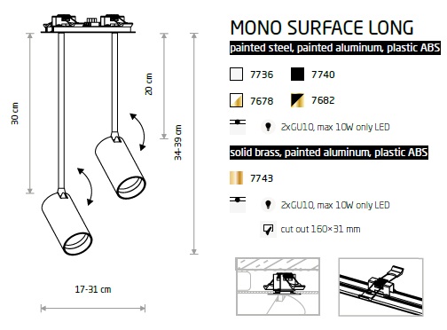 картинка Врезные Врезной светильник Nowodvorski Mono Surface Long 7682