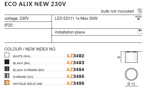 картинка Накладные светильники Накладной светильник AZZARDO Eco Alix new AZ3495