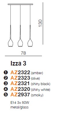 картинка Современные подвесные светильники Подвесной светильник AZZARDO Izza 3 AZ2937