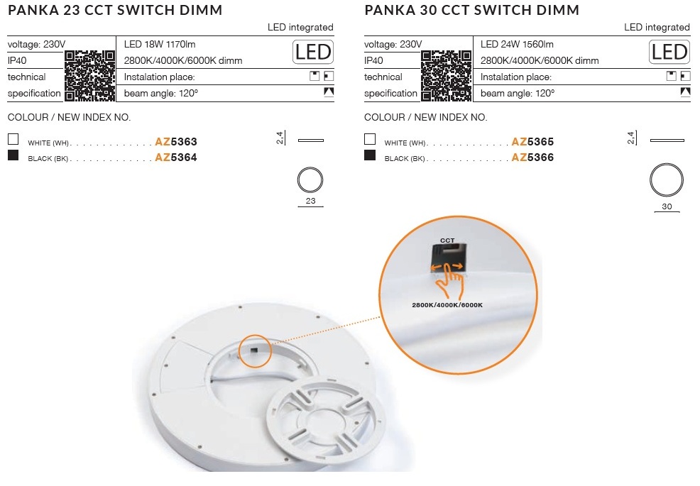 картинка Светодиодные Потолочный светильник AZZARDO Panka dimm 23 AZ5364